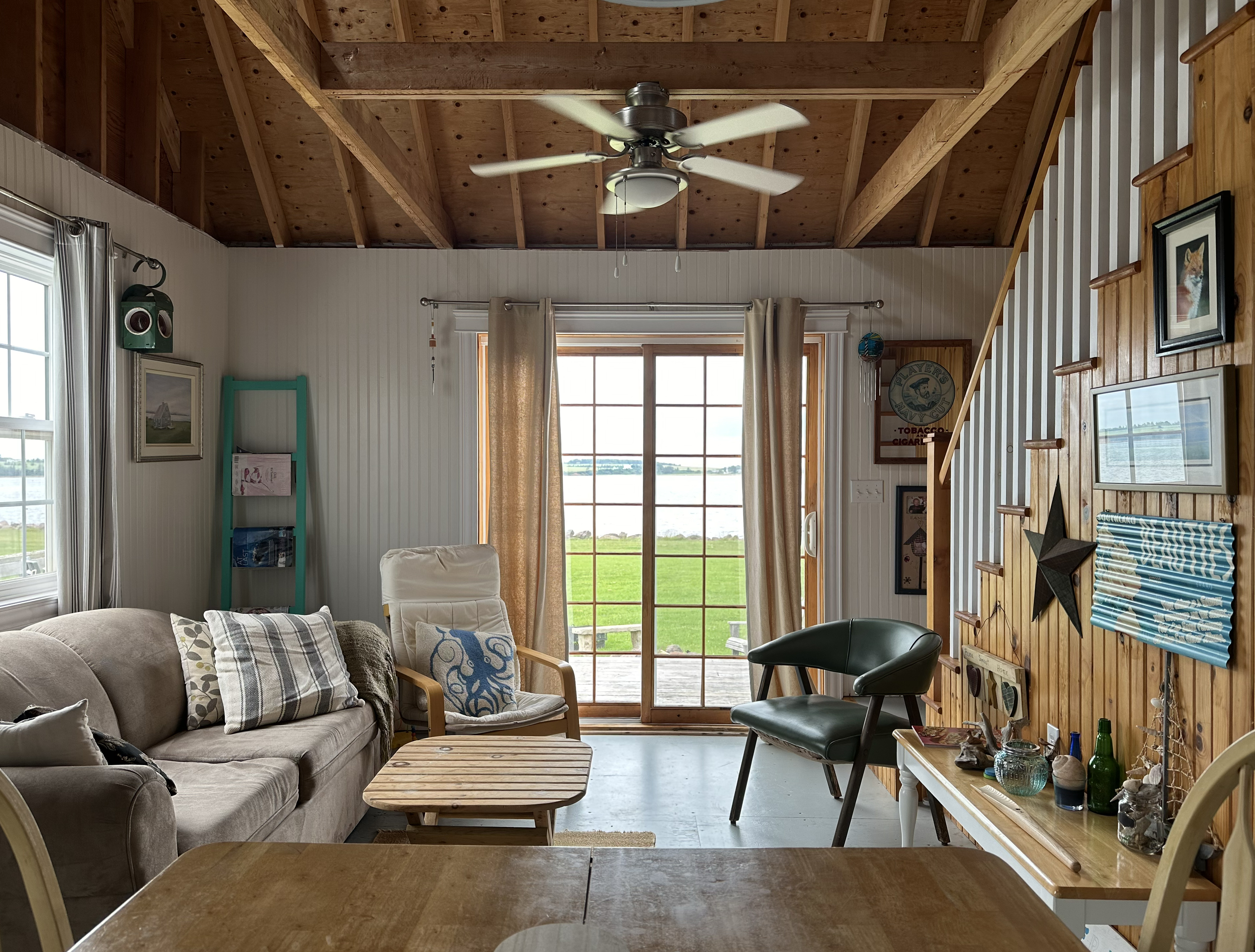 Enjoy a bright and open living space that looks out on the water.